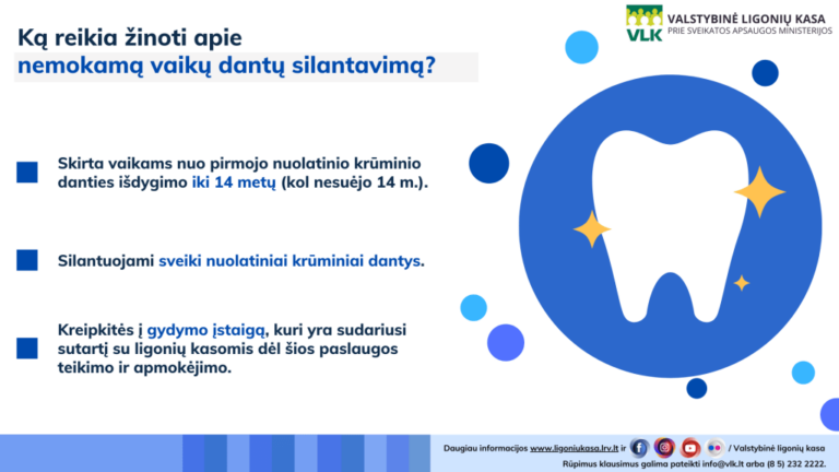 Vaikų krūminių dantų dengimo silantais prevencinė programa